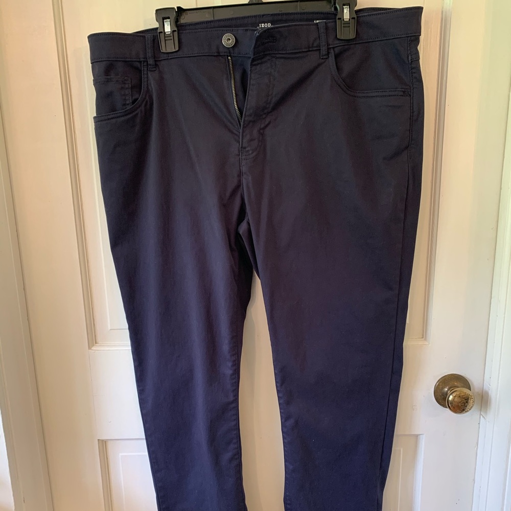 Izod Premium Stretch 5 Pocket Tapered 36x30 Navy